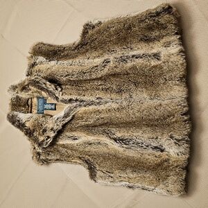 Ralph Lauren Faux Fur Mont Blanc Coyote Vest in Brown and Cream Size Large